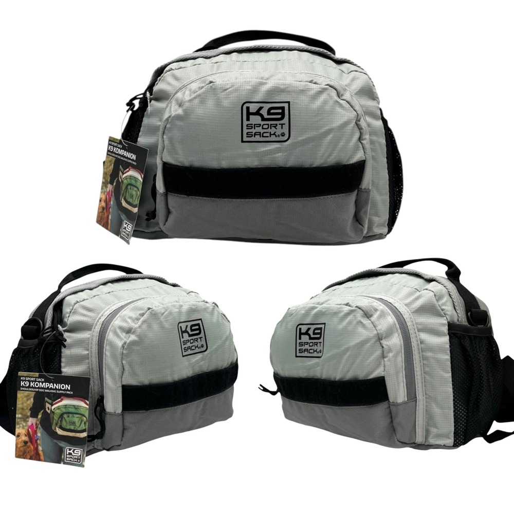 K9 Sport Sack Kompanion Shoulder Hip Dog Walking Supply Pack Glacier Gray Black